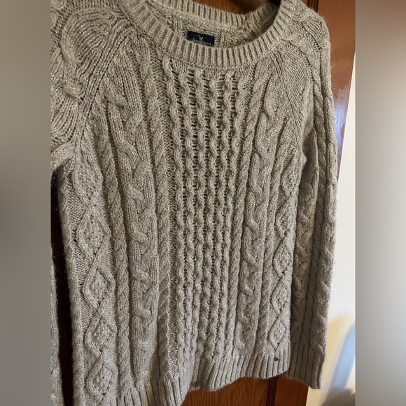 American Eagle Sparkly Cable Knit Sweater - Picture 2 of 3